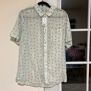 Marine Layer aqua palm button-down shirt - brand new